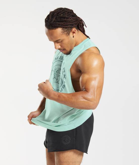 wassergrün Kleidung Gymshark Männer Legacy-Drop-Arm-Tank 04P8964