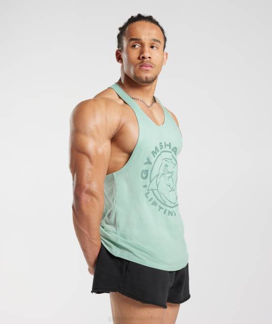 wassergrün Kleidung Gymshark Männer Legacy-Stringer 04P81011