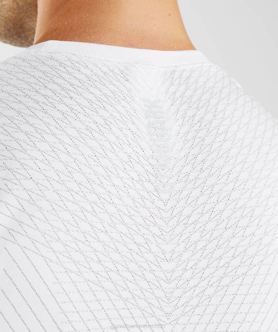 weiß/hellgrau Kleidung Gymshark Männer Apex nahtloser Tank 04P8899