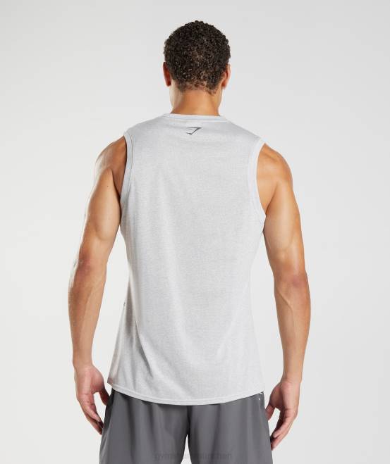 weiß/rauchgrau meliert Kleidung Gymshark Männer Sporttank 04P8933