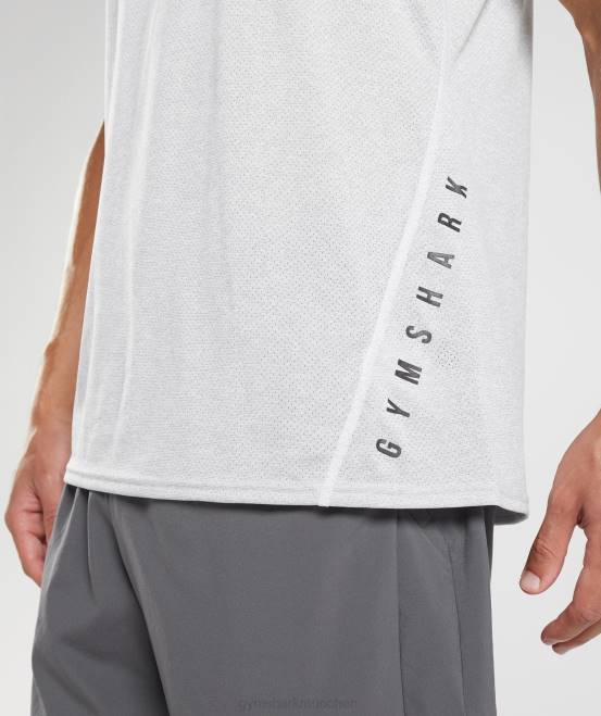 weiß/rauchgrau meliert Kleidung Gymshark Männer Sporttank 04P8933