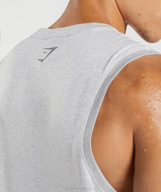 weiß/rauchgrau meliert Kleidung Gymshark Männer Sporttank 04P8933