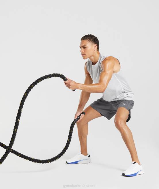weiß/rauchgrau meliert Kleidung Gymshark Männer Sporttank 04P8933