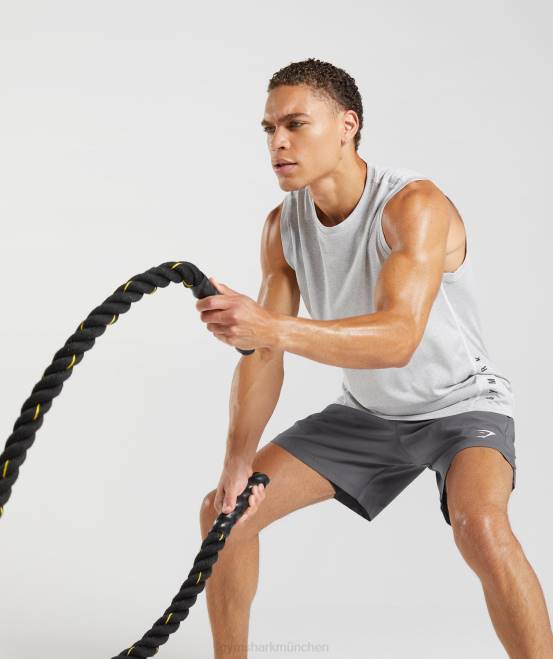 weiß/rauchgrau meliert Kleidung Gymshark Männer Sporttank 04P8933