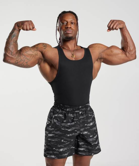 weiß/schwarz/steingrau meliert Kleidung Gymshark Männer Geripptes Tanktop, 3er-Pack 04P8908