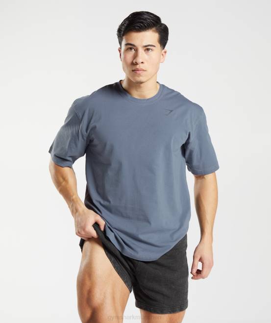 Abendblau Kleidung Gymshark Männer Power-T-Shirt 04P8580