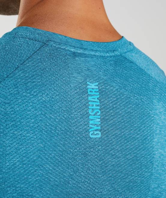 Atlantikblau/Haifischblau Kleidung Gymshark Männer Apex-T-Shirt 04P8682