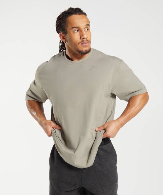 Ecrubraun Kleidung Gymshark Männer Power-T-Shirt 04P8576