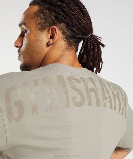 Ecrubraun Kleidung Gymshark Männer Power-T-Shirt 04P8576