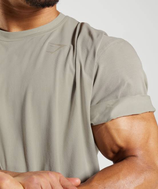 Ecrubraun Kleidung Gymshark Männer Power-T-Shirt 04P8576