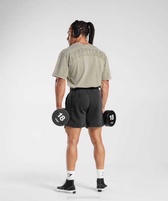 Ecrubraun Kleidung Gymshark Männer Powergewaschenes T-Shirt 04P8689