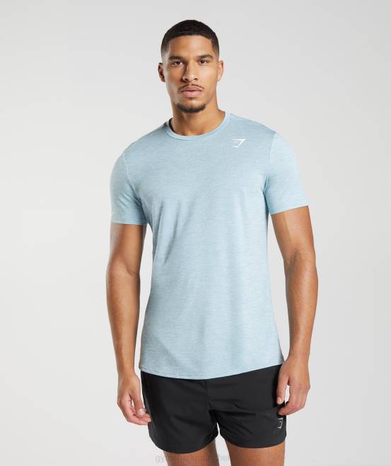 Eisbergblau/eisblau meliert Kleidung Gymshark Männer Ankunfts-T-Shirt 04P8767