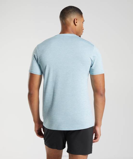 Eisbergblau/eisblau meliert Kleidung Gymshark Männer Ankunfts-T-Shirt 04P8767