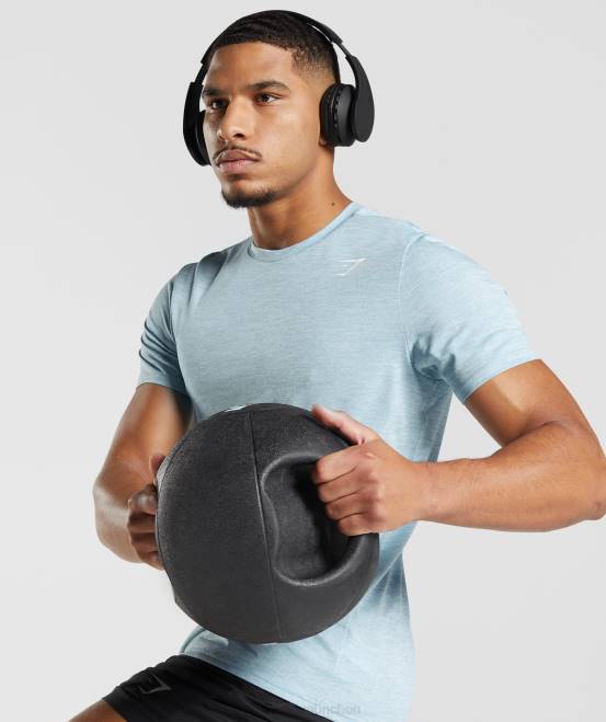 Eisbergblau/eisblau meliert Kleidung Gymshark Männer Ankunfts-T-Shirt 04P8767