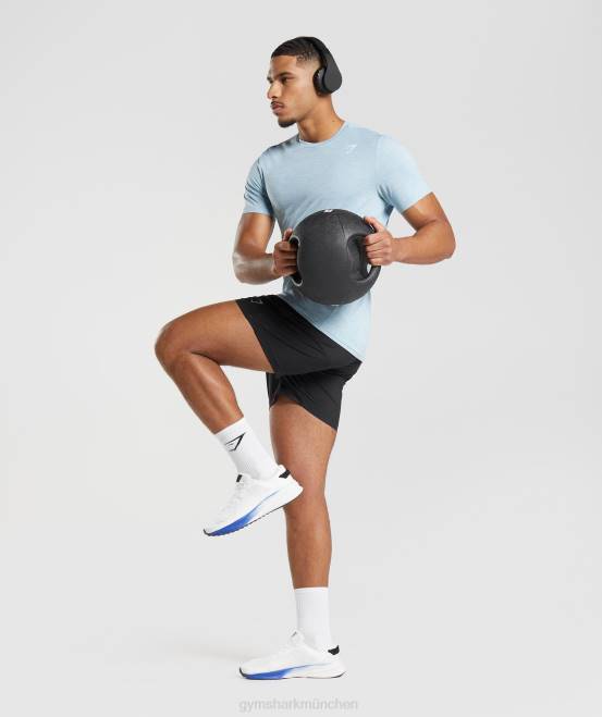 Eisbergblau/eisblau meliert Kleidung Gymshark Männer Ankunfts-T-Shirt 04P8767