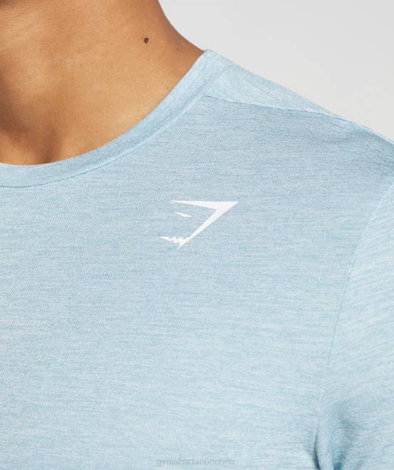 Eisbergblau/eisblau meliert Kleidung Gymshark Männer Ankunfts-T-Shirt 04P8767