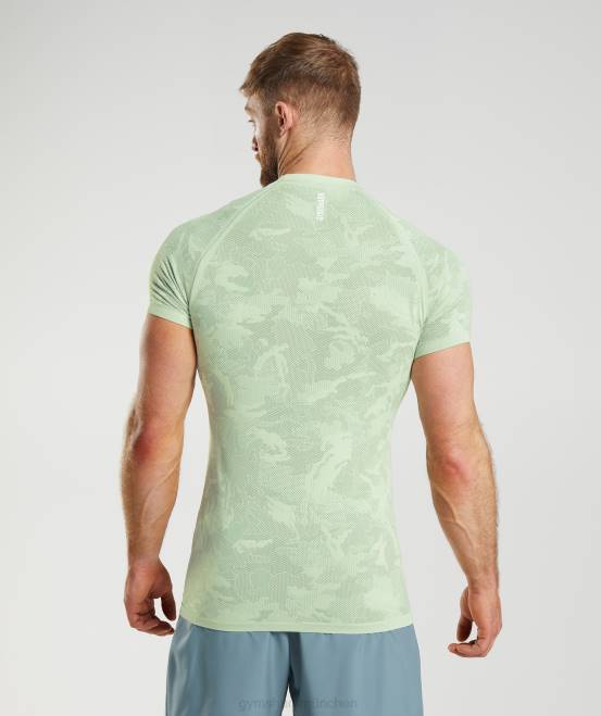 Floragrün/Weidengrün Kleidung Gymshark Männer Geo-nahtloses T-Shirt 04P8657