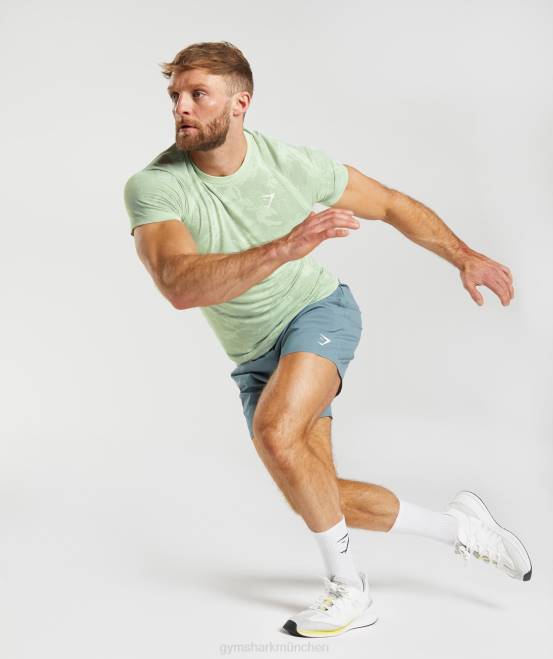 Floragrün/Weidengrün Kleidung Gymshark Männer Geo-nahtloses T-Shirt 04P8657