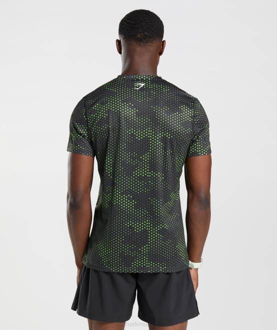 Fluo-Limette-Druck Kleidung Gymshark Männer Sport-T-Shirt 04P8705