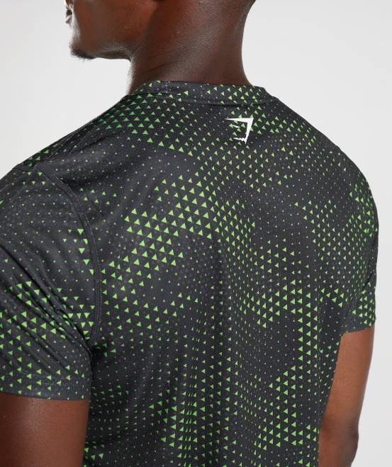 Fluo-Limette-Druck Kleidung Gymshark Männer Sport-T-Shirt 04P8705