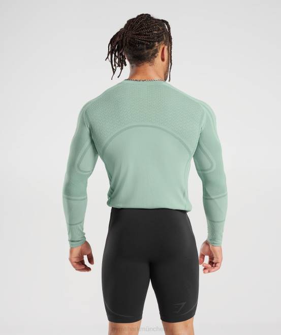 Frost-Petrol/Tinten-Petrol (ausverkauft) Kleidung Gymshark Männer 315 nahtloses Langarm-T-Shirt 04P8780