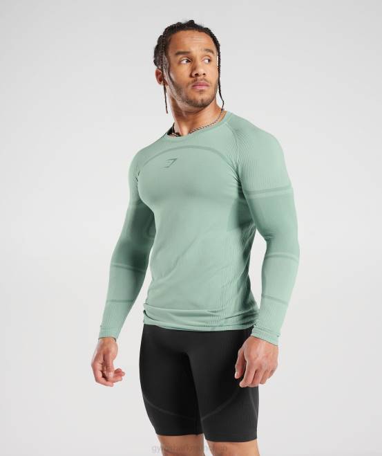 Frost-Petrol/Tinten-Petrol (ausverkauft) Kleidung Gymshark Männer 315 nahtloses Langarm-T-Shirt 04P8780