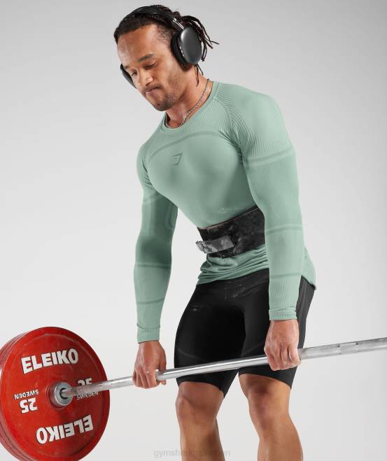 Frost-Petrol/Tinten-Petrol (ausverkauft) Kleidung Gymshark Männer 315 nahtloses Langarm-T-Shirt 04P8780