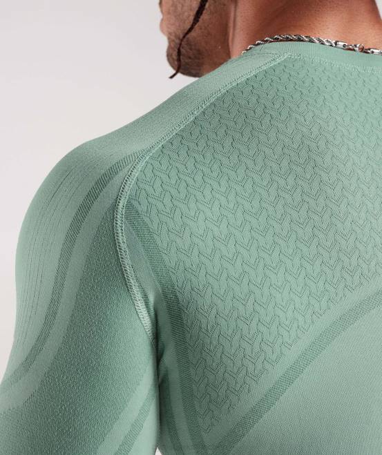Frost-Petrol/Tinten-Petrol (ausverkauft) Kleidung Gymshark Männer 315 nahtloses Langarm-T-Shirt 04P8780