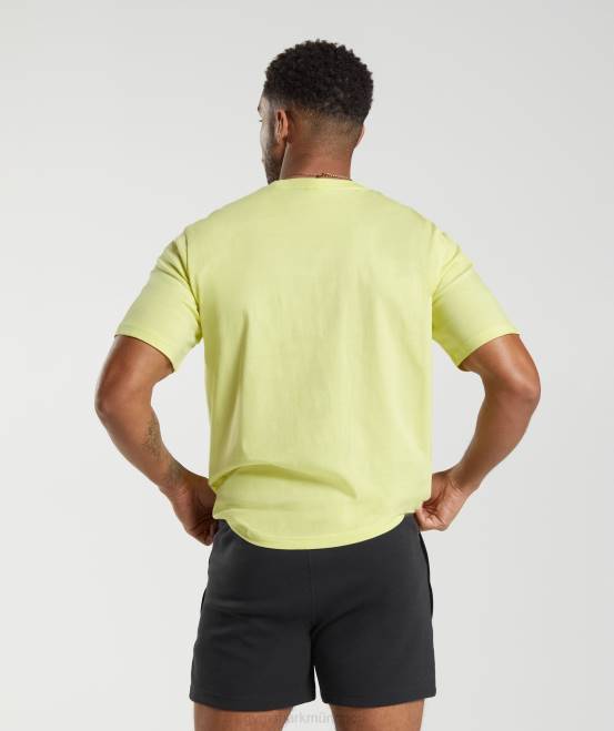Glühwürmchengrün (ausverkauft) Kleidung Gymshark Männer T-Shirt mit Wappen 04P8769