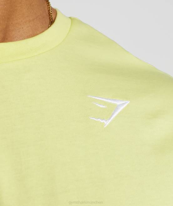 Glühwürmchengrün (ausverkauft) Kleidung Gymshark Männer T-Shirt mit Wappen 04P8769