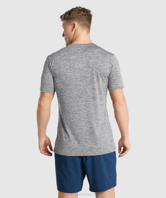 Holzkohle Mergel Kleidung Gymshark Männer Ankunft meliertes T-Shirt 04P8698