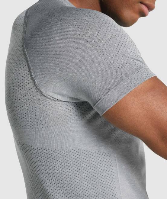 Holzkohle Mergel Kleidung Gymshark Männer Vital Light nahtloses T-Shirt 04P8684
