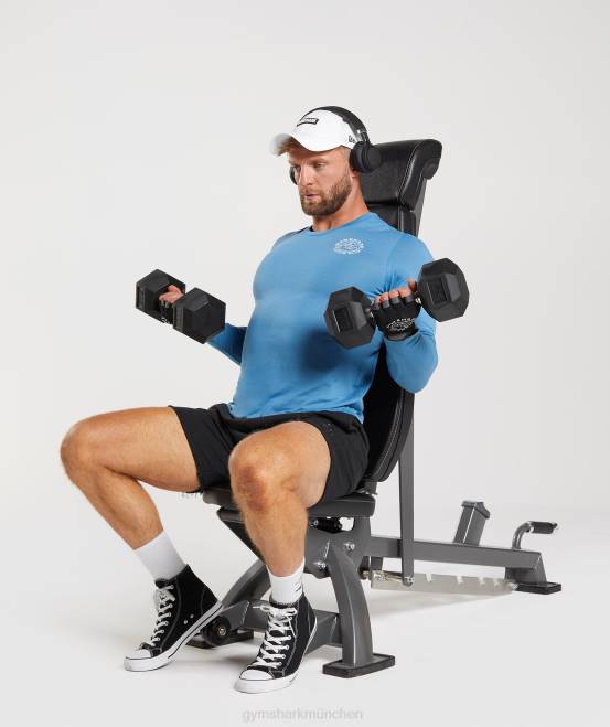 Küstenblau Kleidung Gymshark Männer Legacy-Langarm-T-Shirt 04P8675