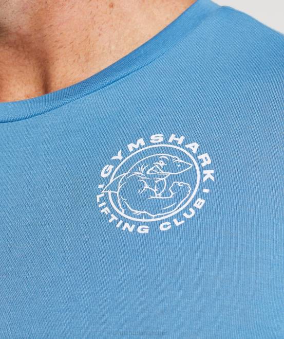 Küstenblau Kleidung Gymshark Männer Legacy-Langarm-T-Shirt 04P8675