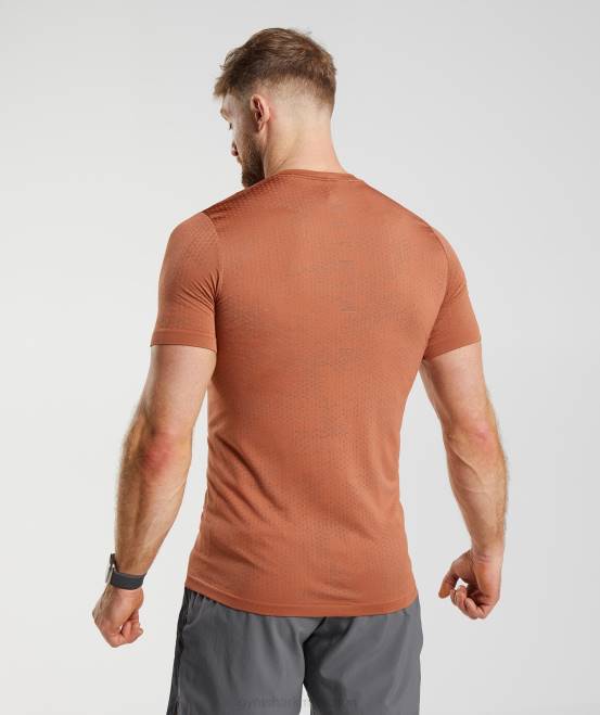 Kakirot/warmes Braun Kleidung Gymshark Männer Nahtloses Sport-T-Shirt 04P8721