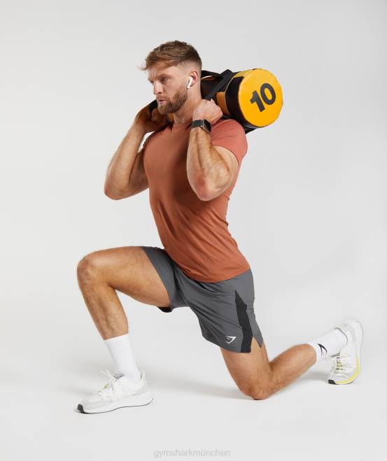 Kakirot/warmes Braun Kleidung Gymshark Männer Nahtloses Sport-T-Shirt 04P8721