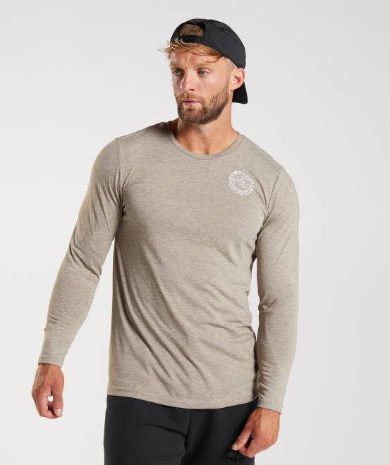 Kalkmergel Kleidung Gymshark Männer Legacy-Langarm-T-Shirt 04P8751