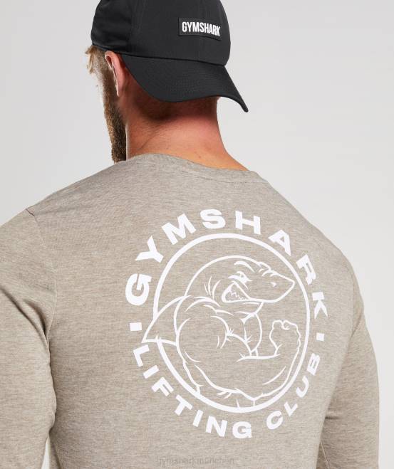 Kalkmergel Kleidung Gymshark Männer Legacy-Langarm-T-Shirt 04P8751