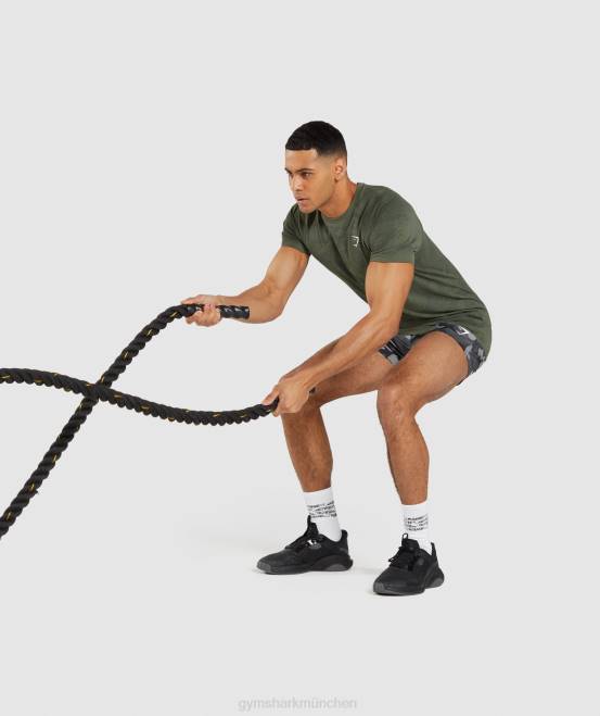 Kern oliv/schwarz Kleidung Gymshark Männer Geo-nahtloses T-Shirt 04P8658