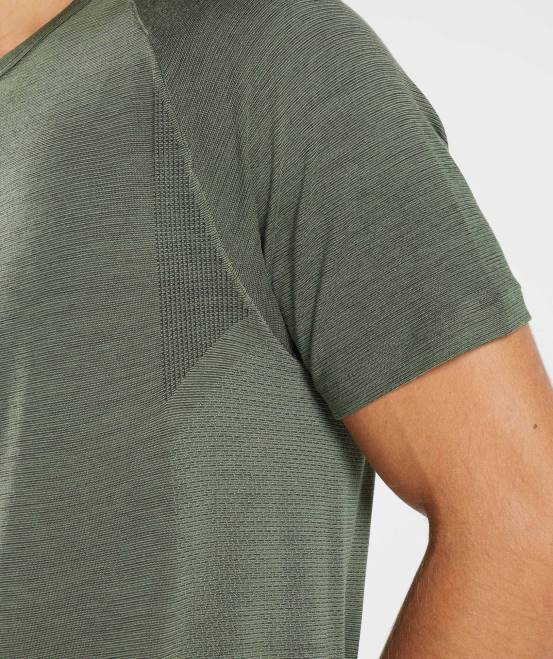 Kernoliv/Schwarzmergel Kleidung Gymshark Männer Retake nahtloses T-Shirt 04P8626
