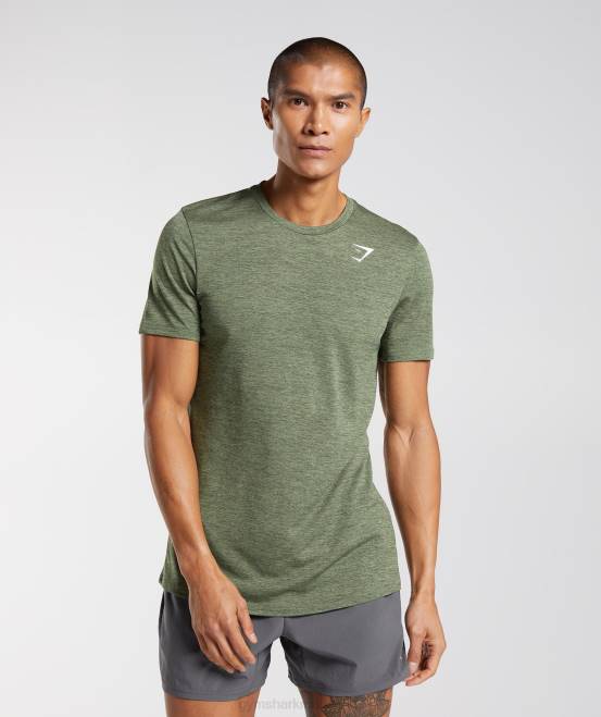 Kernolive/Kalamata-Olivenmergel Kleidung Gymshark Männer Ankunft meliertes T-Shirt 04P8639