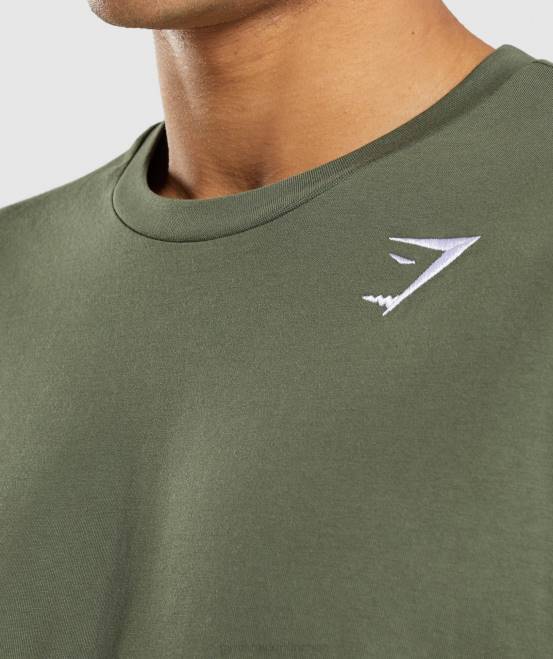 Kernolive Kleidung Gymshark Männer T-Shirt mit Wappen 04P8625