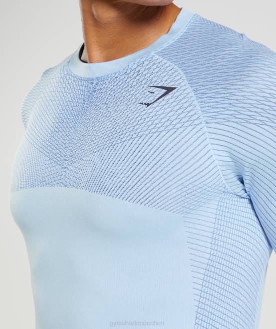 Leinenblau/Hofblau Kleidung Gymshark Männer Apex nahtloses Langarm-T-Shirt 04P8750