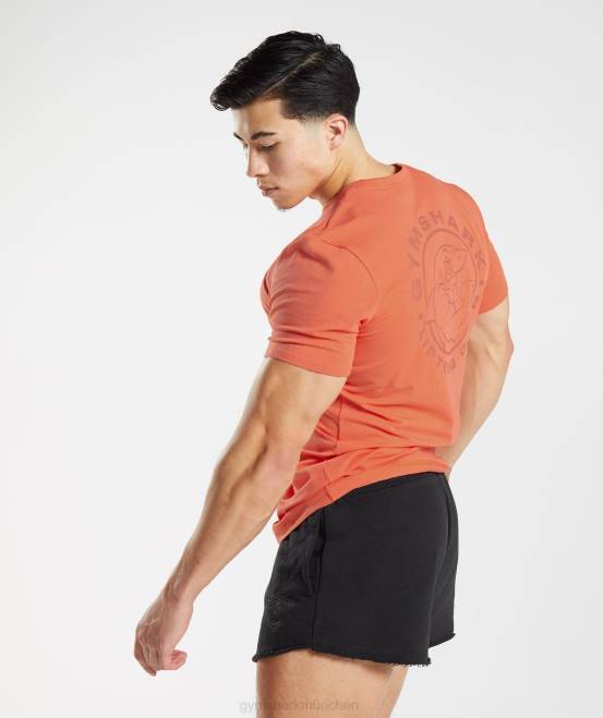 Luft- und Raumfahrtorange Kleidung Gymshark Männer Legacy-T-Shirt 04P8765