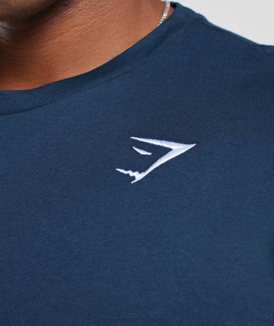 Marine Kleidung Gymshark Männer T-Shirt mit Wappen 04P8586