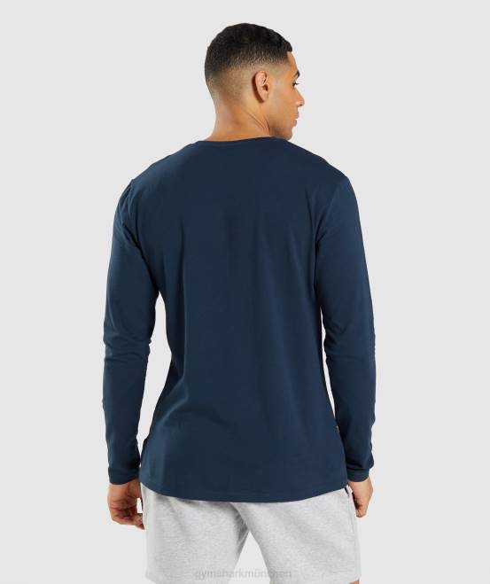 Marine Kleidung Gymshark Männer unverzichtbares Langarm-T-Shirt 04P8702