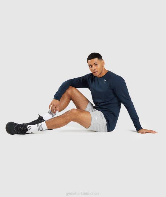 Marine Kleidung Gymshark Männer unverzichtbares Langarm-T-Shirt 04P8702