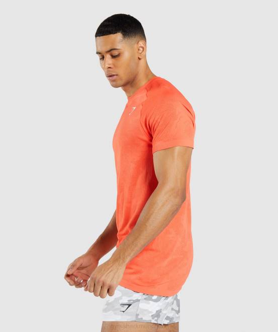 Papayaorange/würzige Orange Kleidung Gymshark Männer Geo-nahtloses T-Shirt 04P8668