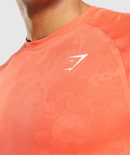 Papayaorange/würzige Orange Kleidung Gymshark Männer Geo-nahtloses T-Shirt 04P8668