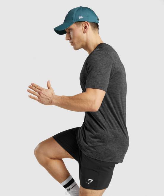Schwarz Kleidung Gymshark Männer Ankunft meliertes T-Shirt 04P8612